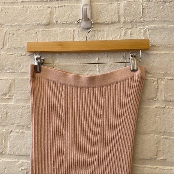 Peruvian Connection || Rebelle Midi Skirt Ribbed Modal Pima Cotton Blush Pink M - Picture 2 of 7